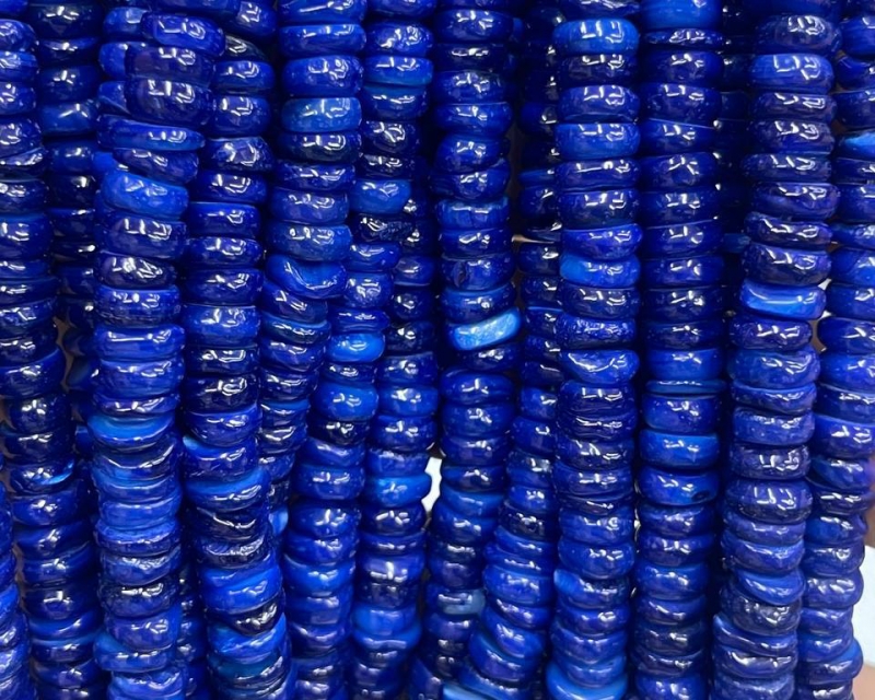 Бусины Перламутр тонированный темно-цвет синий форма диск размер 6*2мм